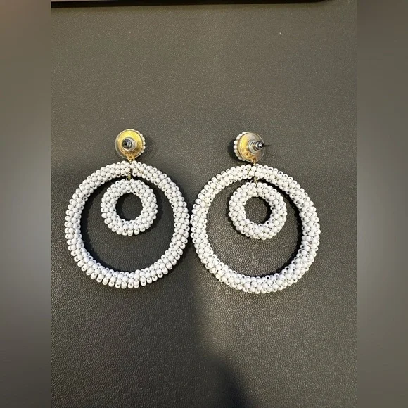 J Crew Factory Boho Beaded Statement Earrings - Picture 5 of 8